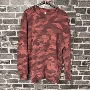 Lululemon perfectly oversized crew sweatshirt pink camo sweater
